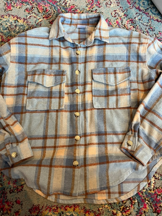 Ford Tops - Ford Light Blue and Brown Plaid Flannel